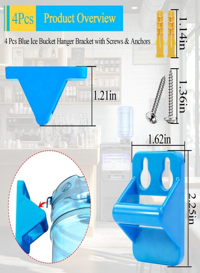 WFCYX 4 Pcs Multifunctional Ice Bucket Hanger Bracket, Ice Bucket Hook Holder, Fit for Saf-T-Ice Tote Drying Rack, W/Screws & Anchors, for Sanitary Drying, Cleaning, Convenient Storage - Image 2